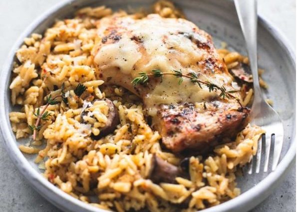 SLOW COOKER PARMESAN HERB CHICKEN & ORZO