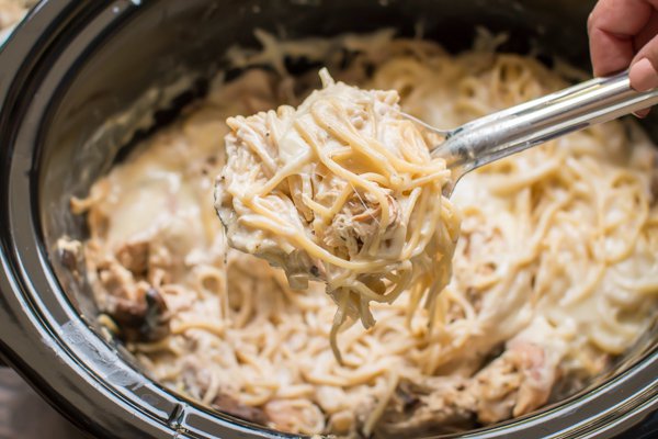Comfort food at it finest! This Slow Cooker Chicken Tetrazzini is a family favorite !