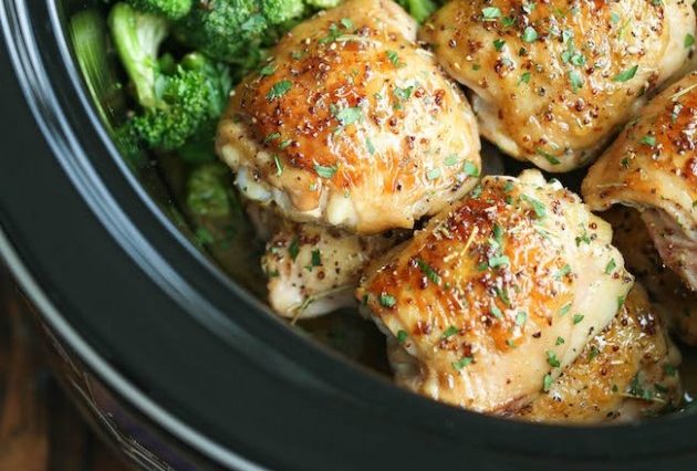 SLOW COOKER MAPLE DIJON CHICKEN AND BROCCOLI