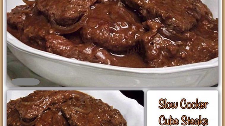 SLOW COOKER CUBE STEAKS WITH GRAVY