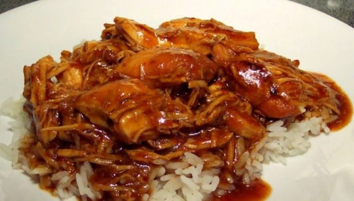Set chicken in a slow cooker and in 4 hours your mouth will be watering