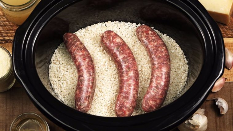 Toss Italian sausage and rice into a slow cooker for a lip-smacking comforting dish