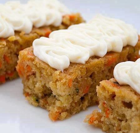 Best Carrot and Zucchini Bars with Lemon Cream Cheese Frosting Recipe