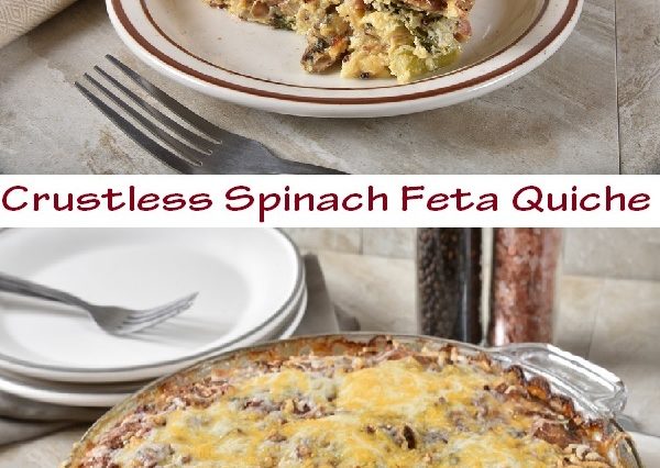 Crustless Spinach, Onion and Feta Quiche