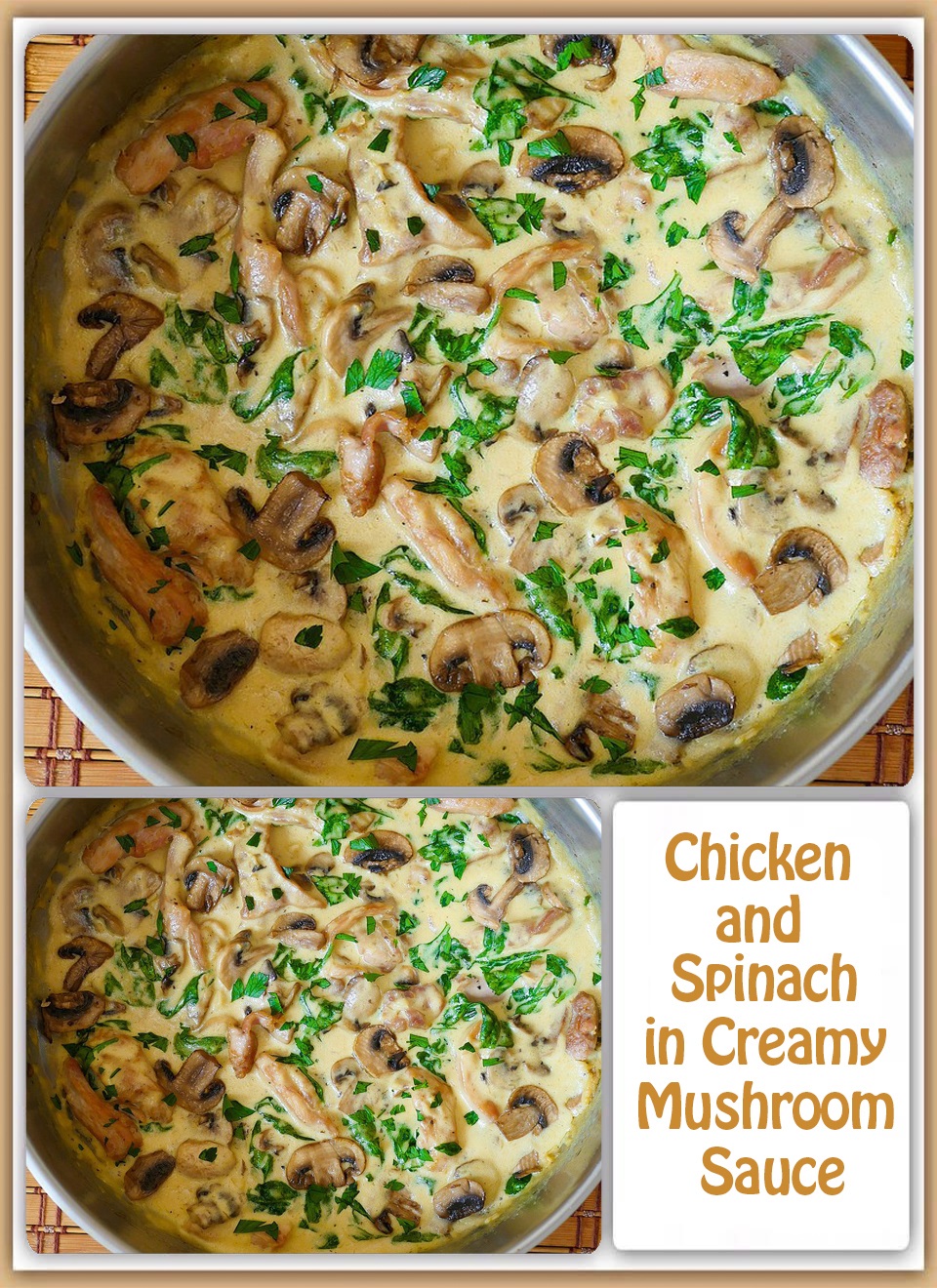 Chicken and Spinach in Creamy Mushroom Sauce – Recipes 2 Day