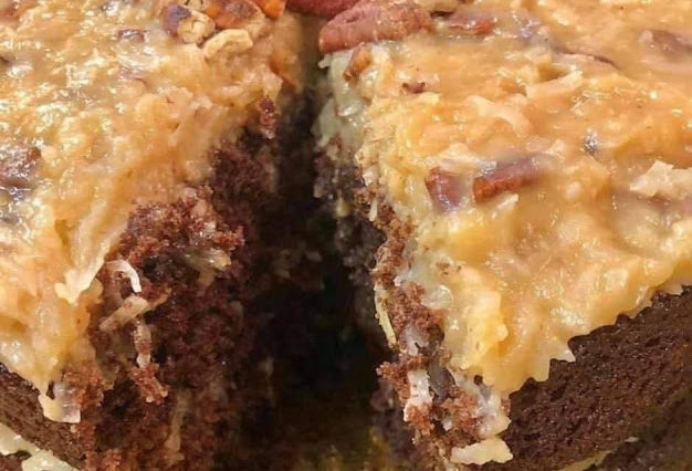 German Chocolate Layer Cake with Coconut Pecan Frosting
