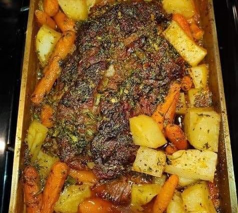 Pot of roast beef
