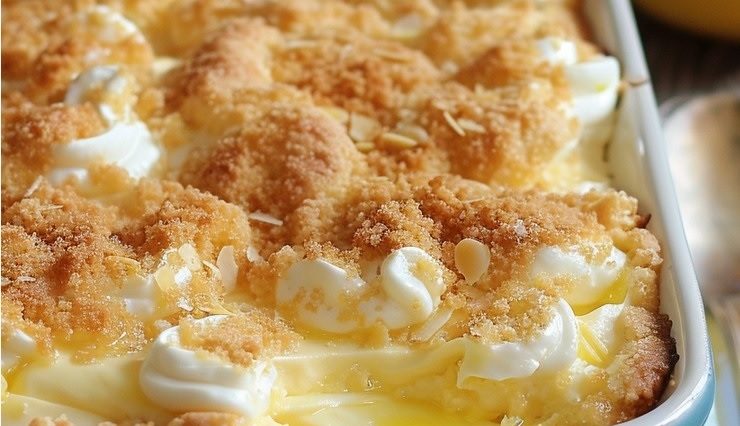 4 Ingredients Lemon Cream Cheese Dump Cake